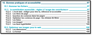Extrait de la documentation : Bonnes pratiques et accessibilité