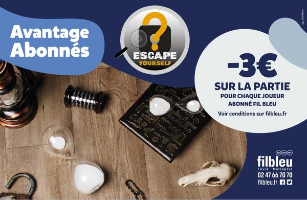 Escape Yourself Tours : 3€ de réduction pour chaque joueur abonné Fil Bleu